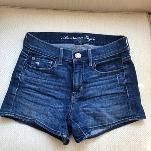 American Eagle High waisted blue jean shorts